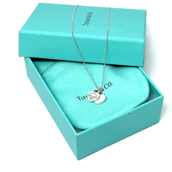 Authentic Tiffany & CO. Return To Double Heart Necklace. - Picture 8 of 15